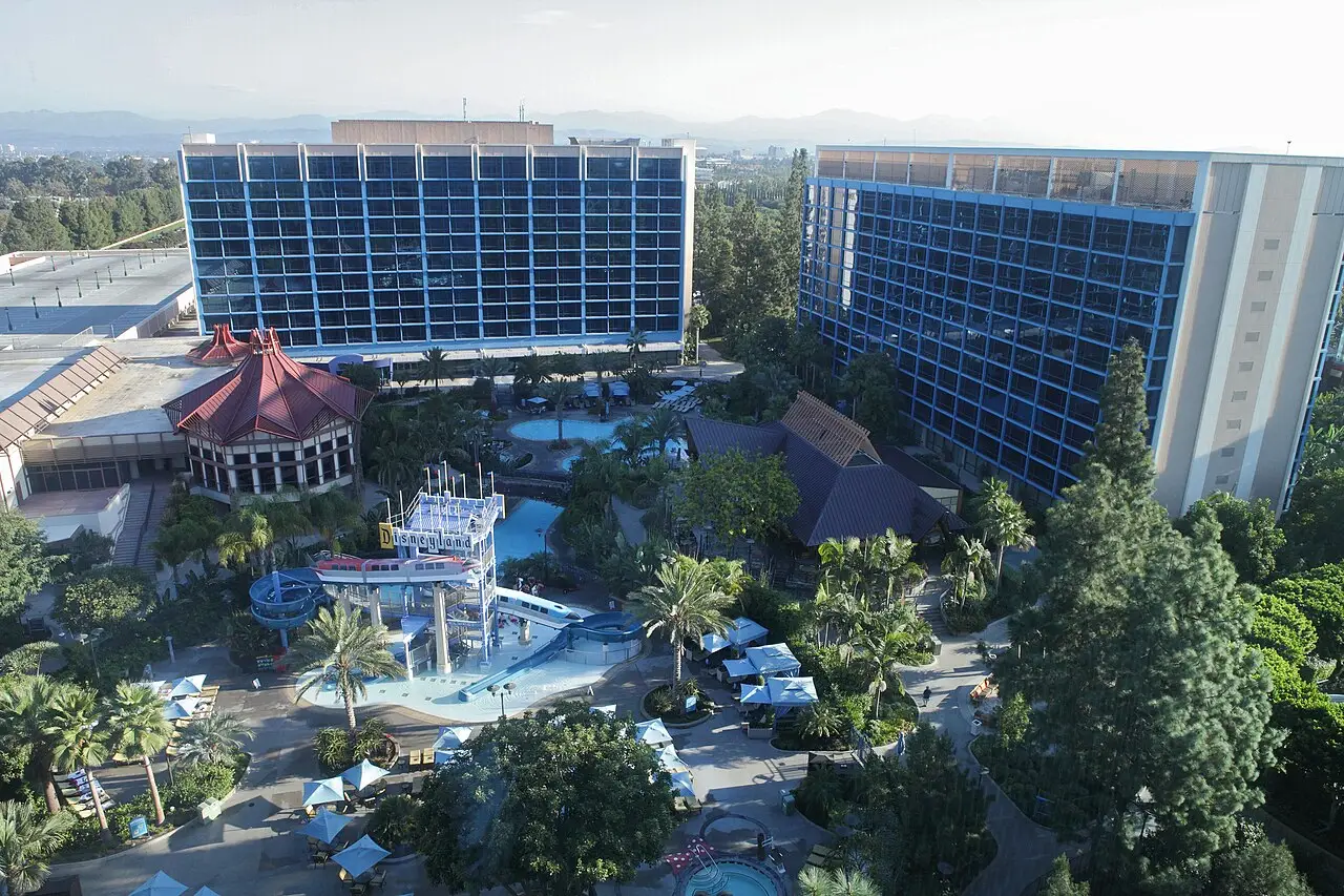 Disneyland Hotel exterior at Disneyland Resort in Anaheim, California