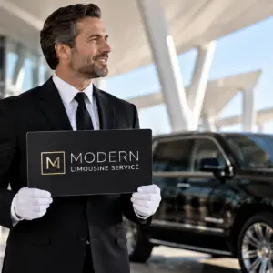 Professional chauffeur providing John Wayne Airport car service with luxury SUV and airport meet-and-greet