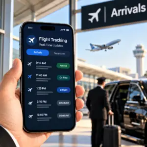 Real-time flight tracking for John Wayne Airport car service and luxury airport transfers